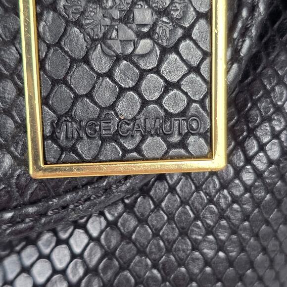 Vince Camuto Shoulder Bag Black Exotic Leather - Picture 3 of 16